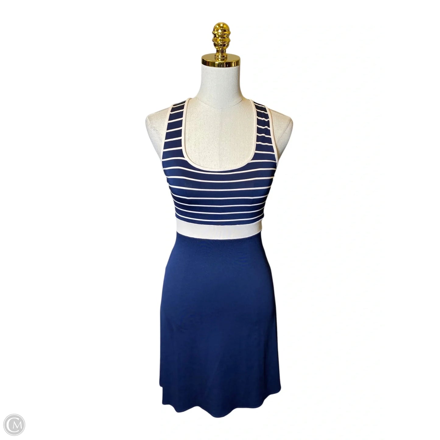 Dress Casual Midi By Clothes Mentor In Blue & White, Size: S