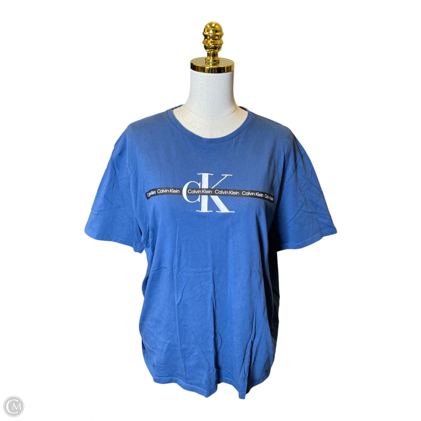 Top Short Sleeve By Calvin Klein In Blue, Size: Xl