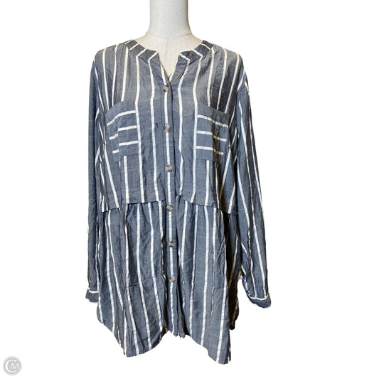 Top Long Sleeve By John Mark In Striped Pattern, Size: Xl
