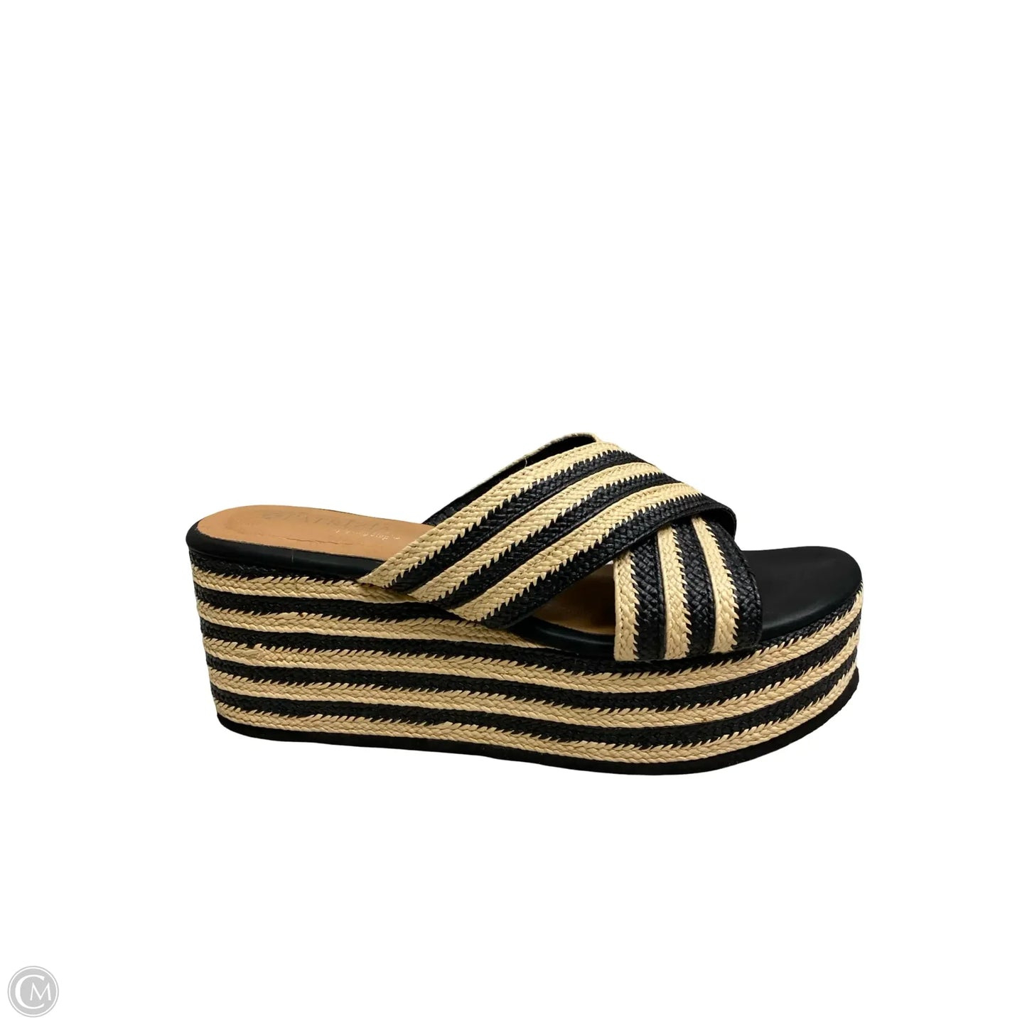 Shoes Flats By Clothes Mentor In Black & Cream, Size: 9