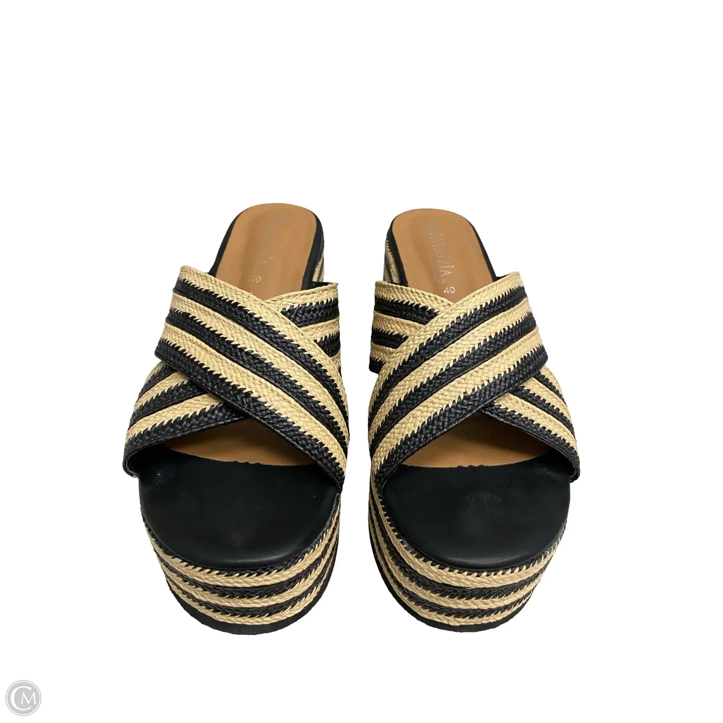 Shoes Flats By Clothes Mentor In Black & Cream, Size: 9