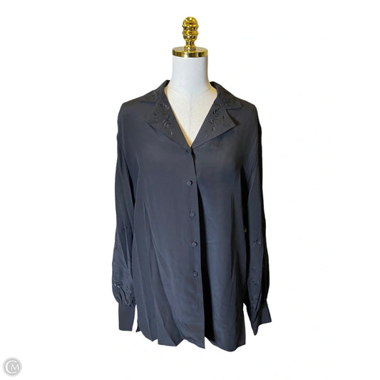 Top Long Sleeve Designer By Diane Von Furstenberg In Black, Size: M