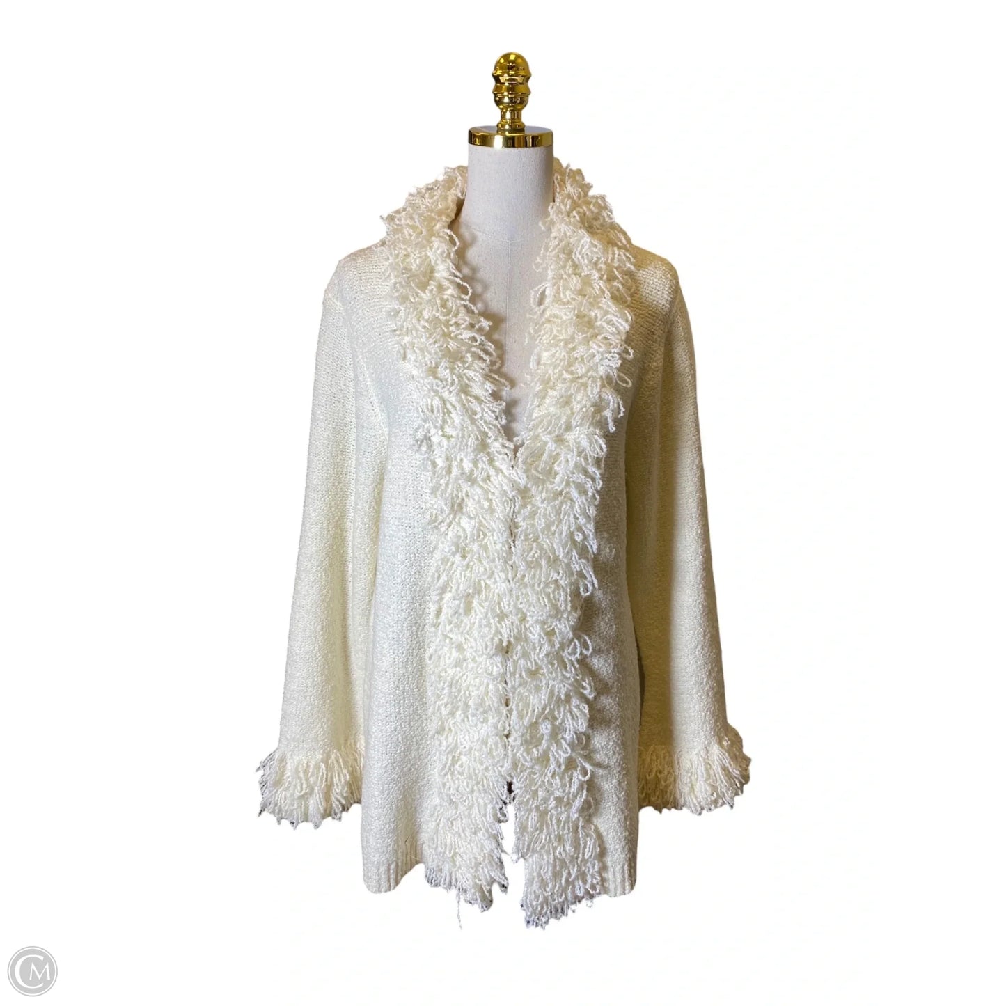 Sweater Cardigan By Josephine Chaus In Cream, Size: L