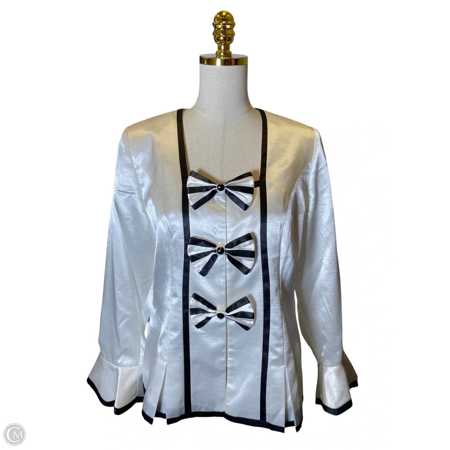 Blazer By Clothes Mentor In Black & White, Size: 12