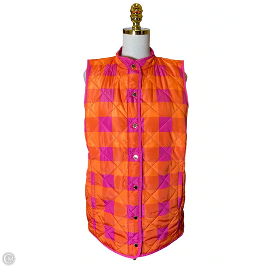 Jacket Puffer & Quilted By Isaac Mizrahi Live Qvc In Orange & Pink, Size: M