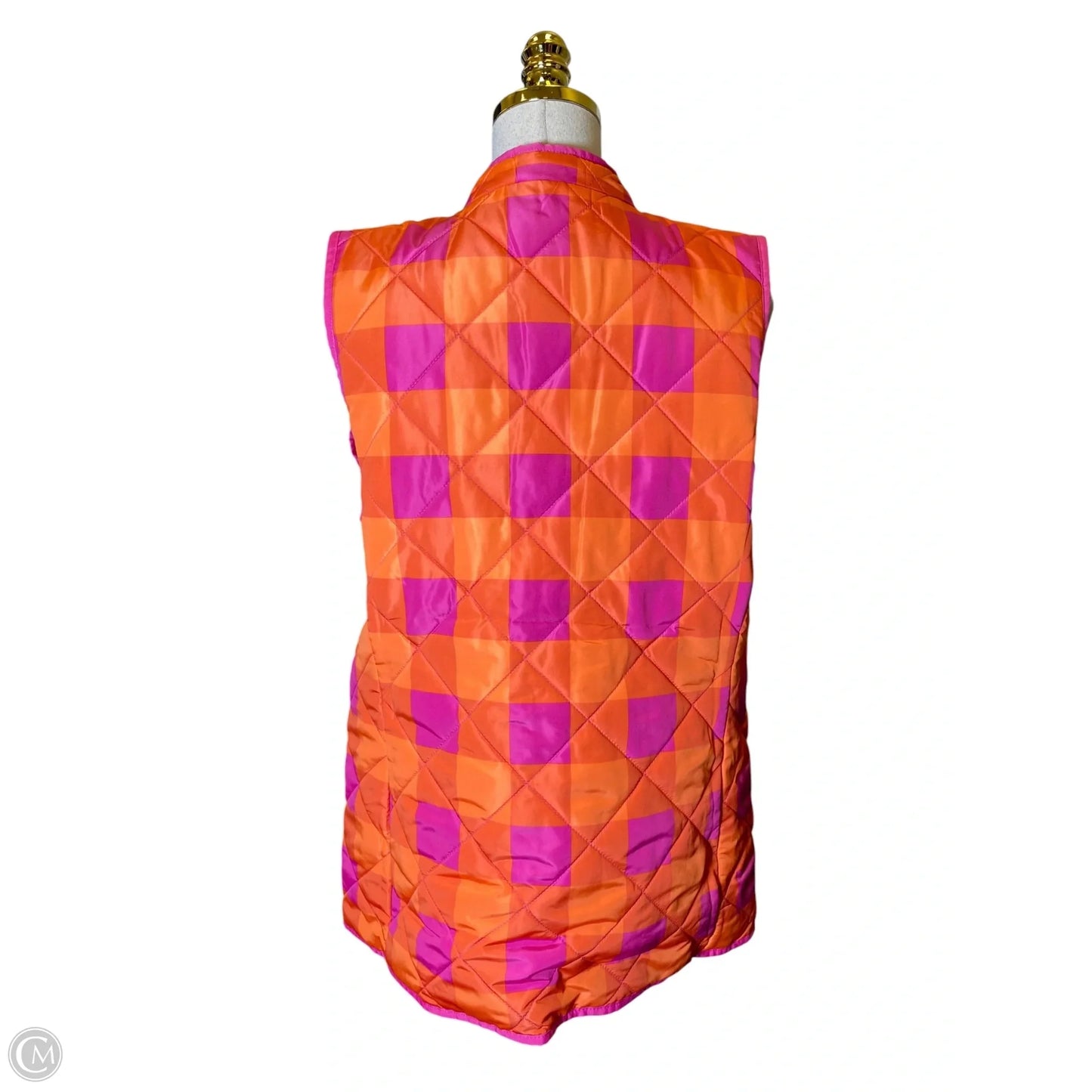 Jacket Puffer & Quilted By Isaac Mizrahi Live Qvc In Orange & Pink, Size: M