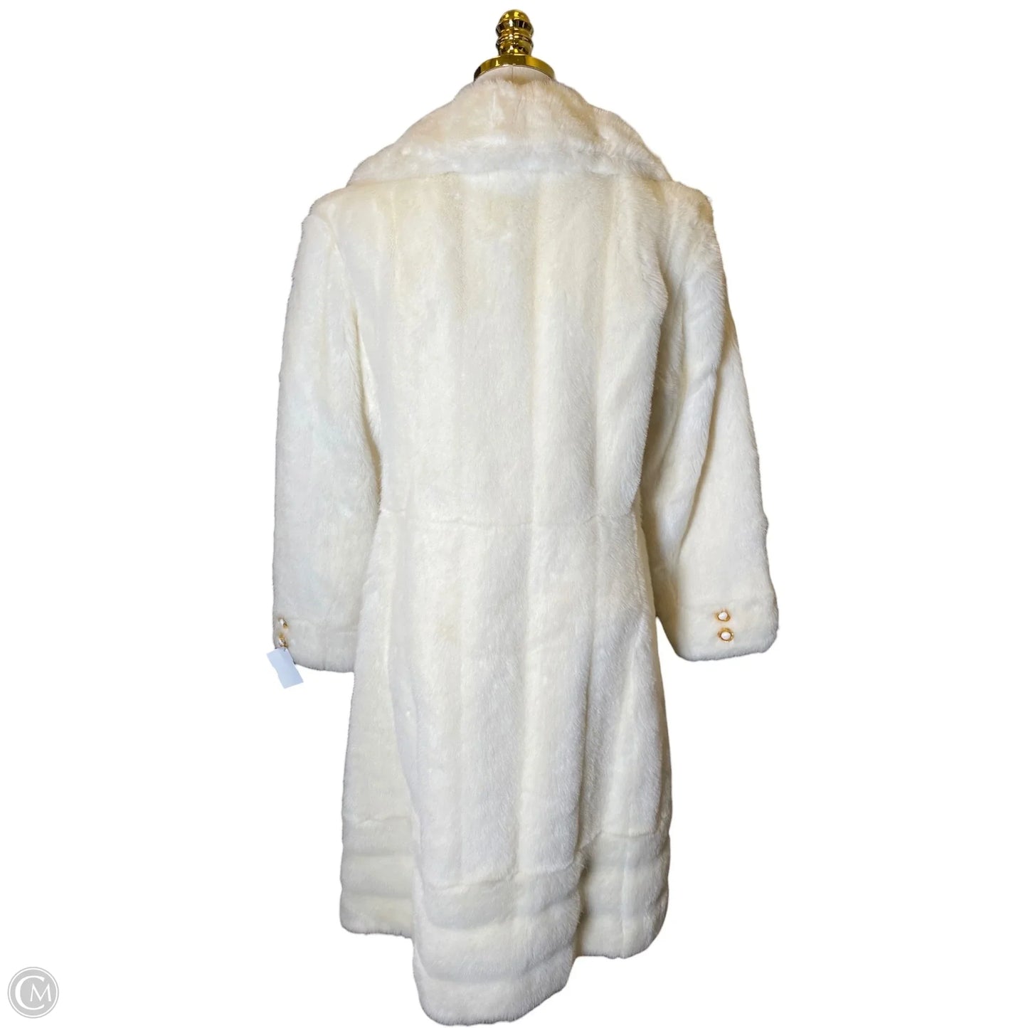 Jacket Faux Fur & Sherpa By Clothes Mentor In Cream, Size: 14