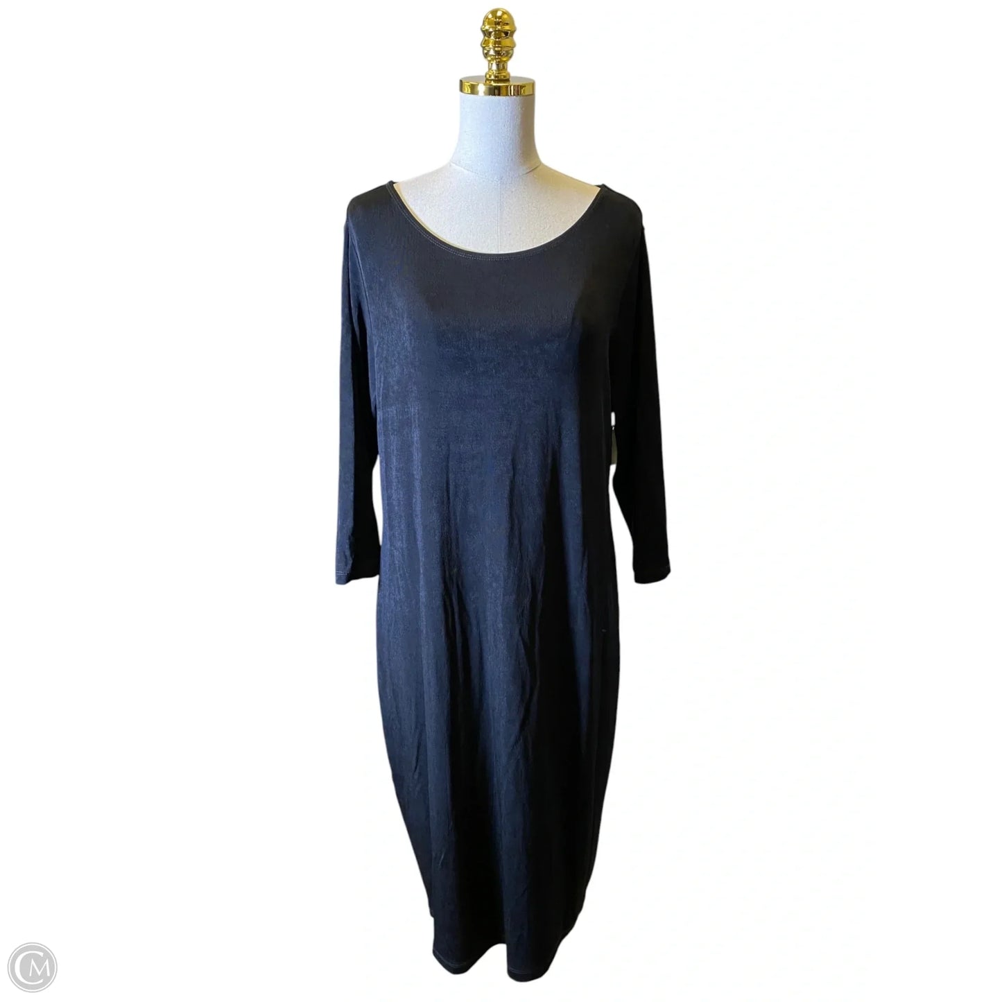 Dress Casual Midi By Chicos In Black, Size: Xl