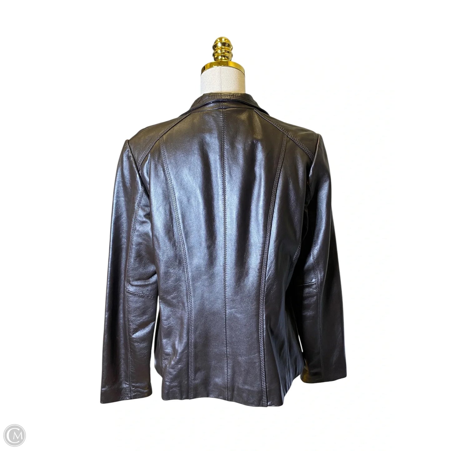 Jacket Leather By Wilsons Leather In Brown, Size: M