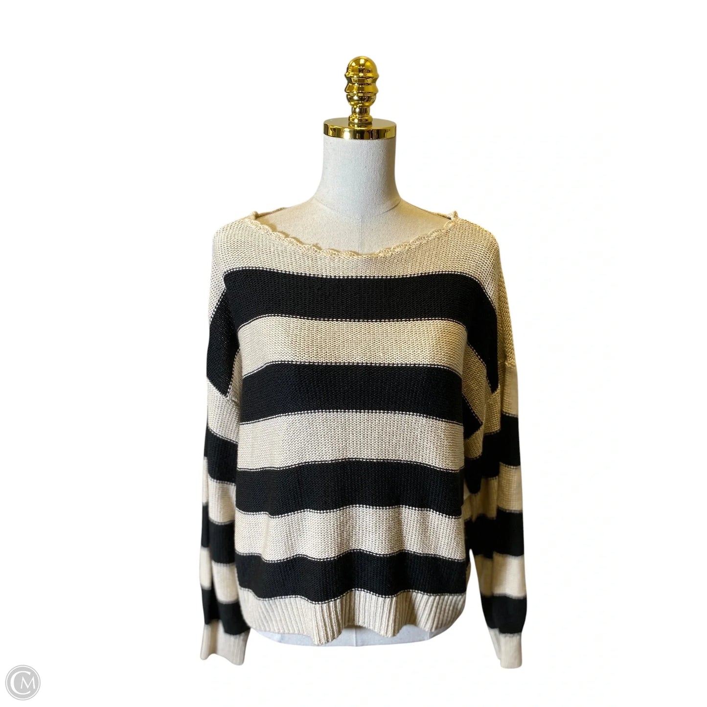Sweater By Loft In Black & Tan, Size: Lp