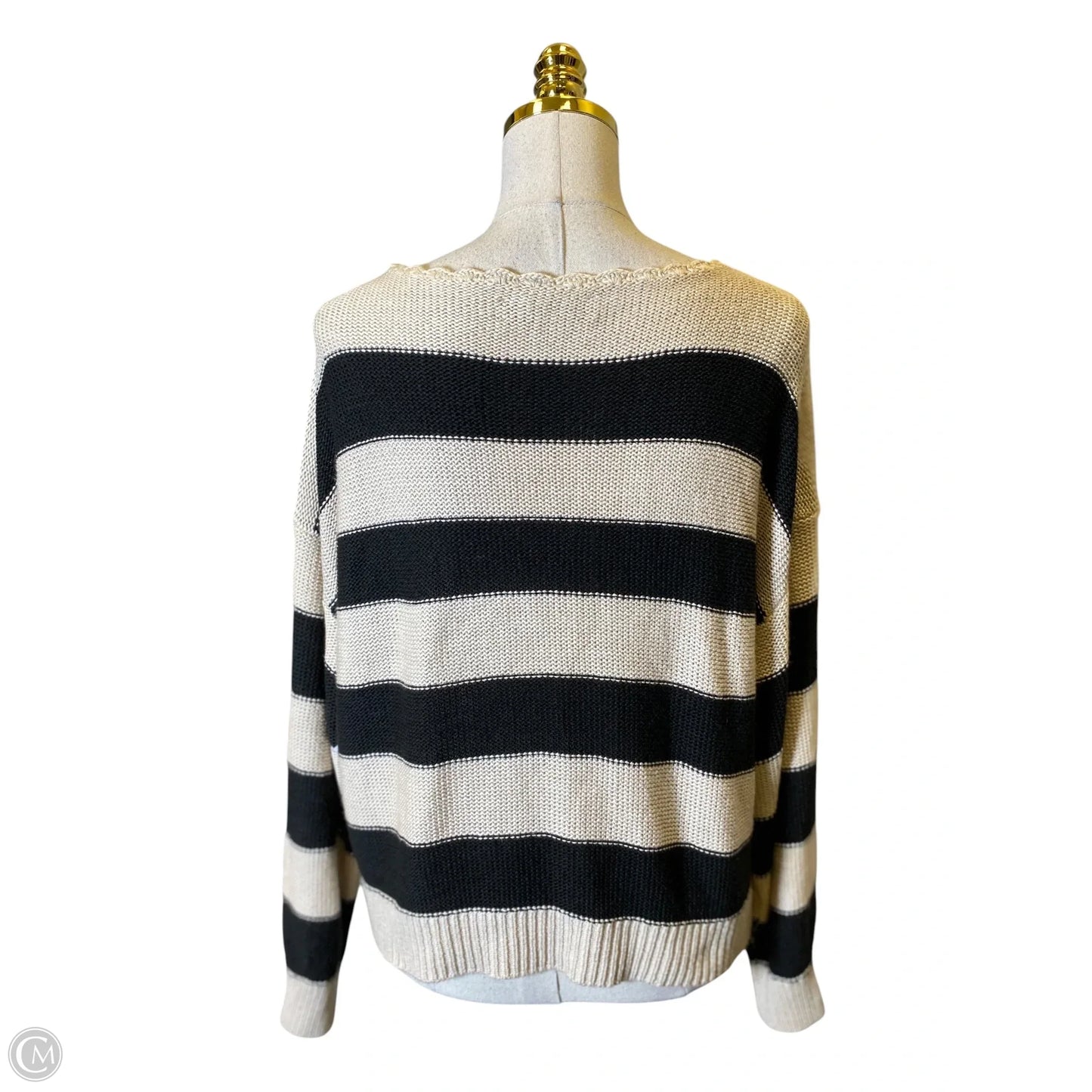Sweater By Loft In Black & Tan, Size: Lp