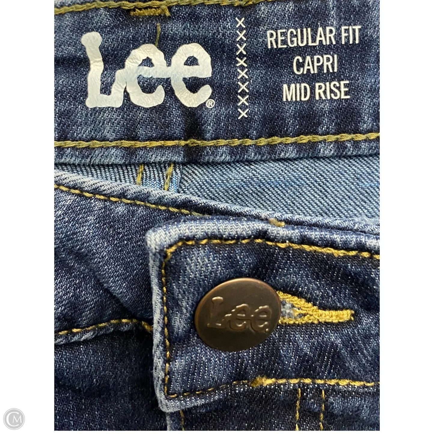 Capris By Lee In Blue Denim, Size: 12