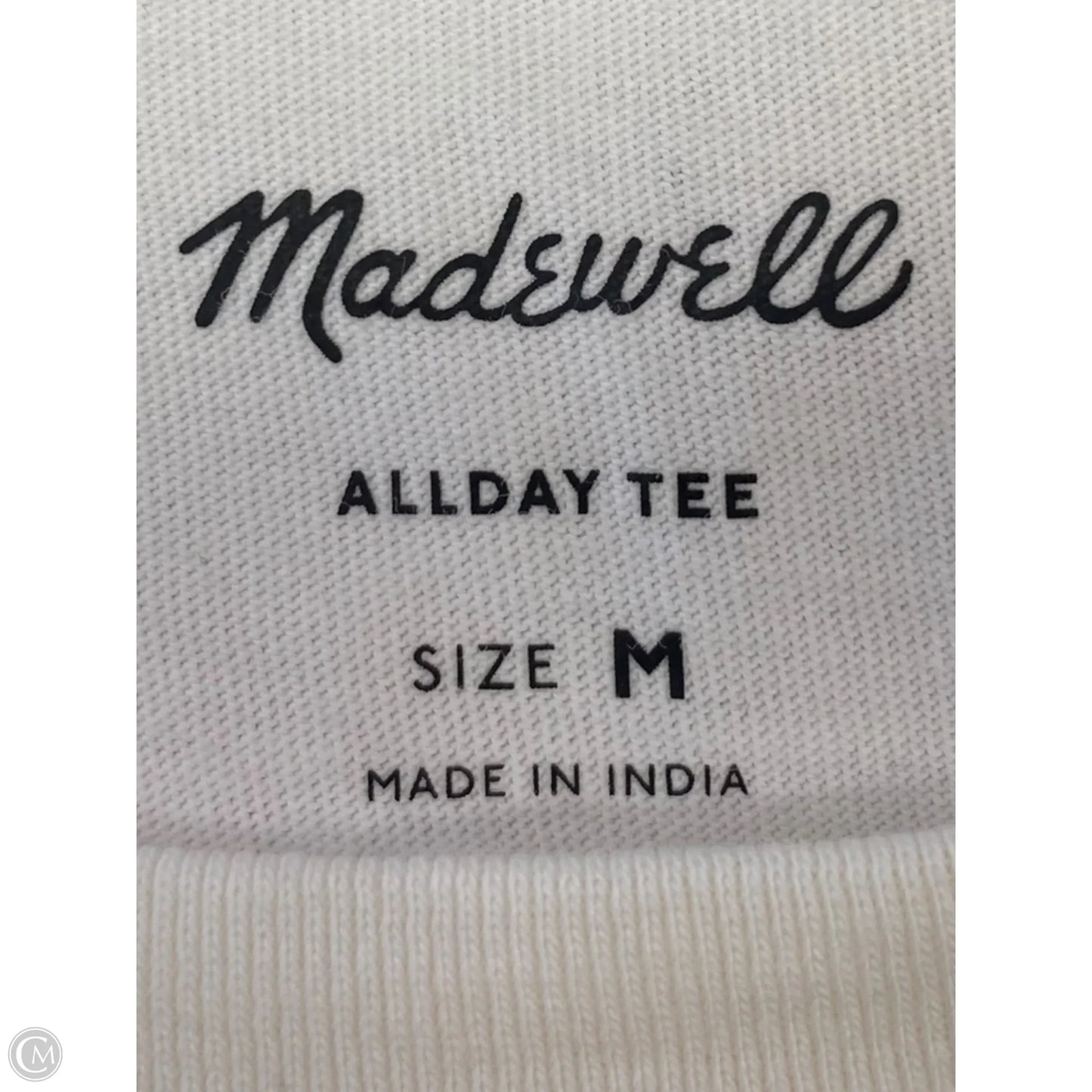 Top Short Sleeve By Madewell In Cream, Size: M