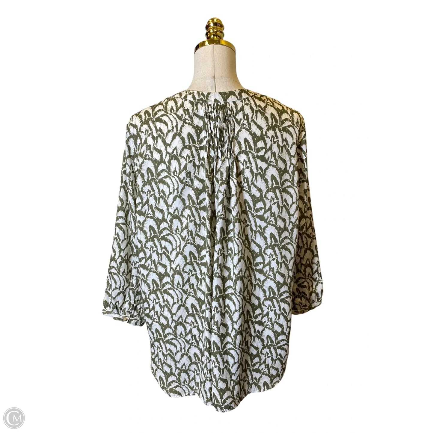Top Long Sleeve By Jachs Girlfirend In Green & White, Size: L