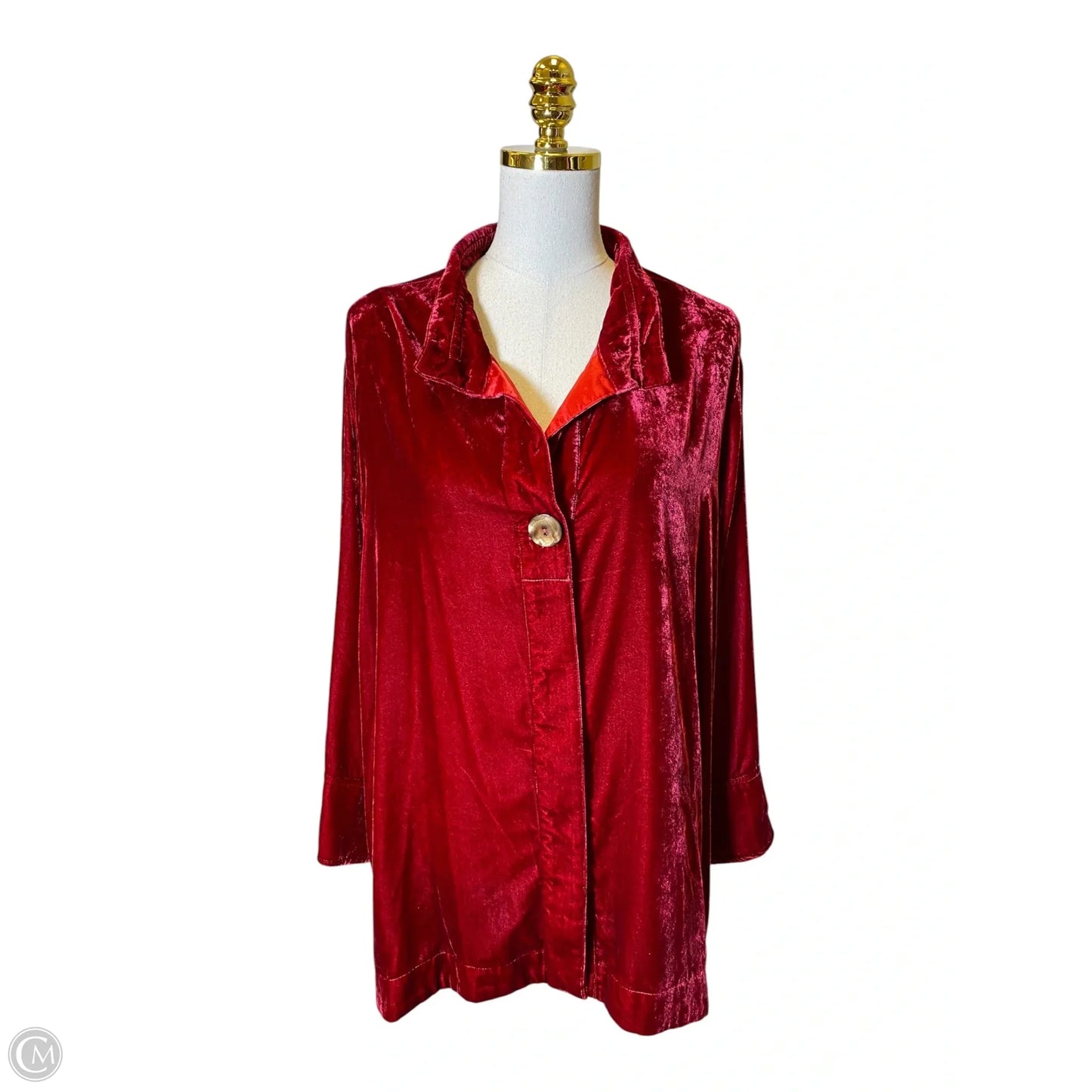 Top Long Sleeve By John Mark In Red, Size: 2x