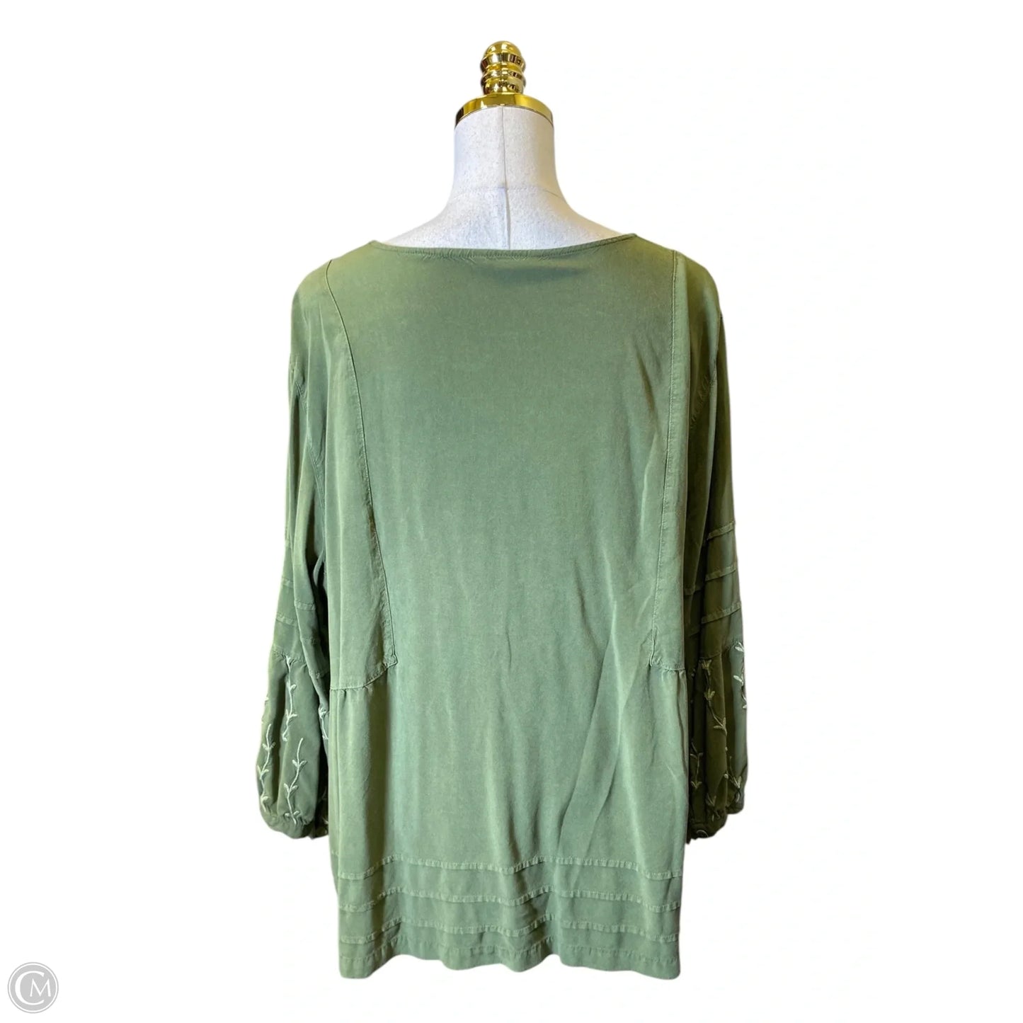 Top Long Sleeve By John Mark In Green, Size: 2x