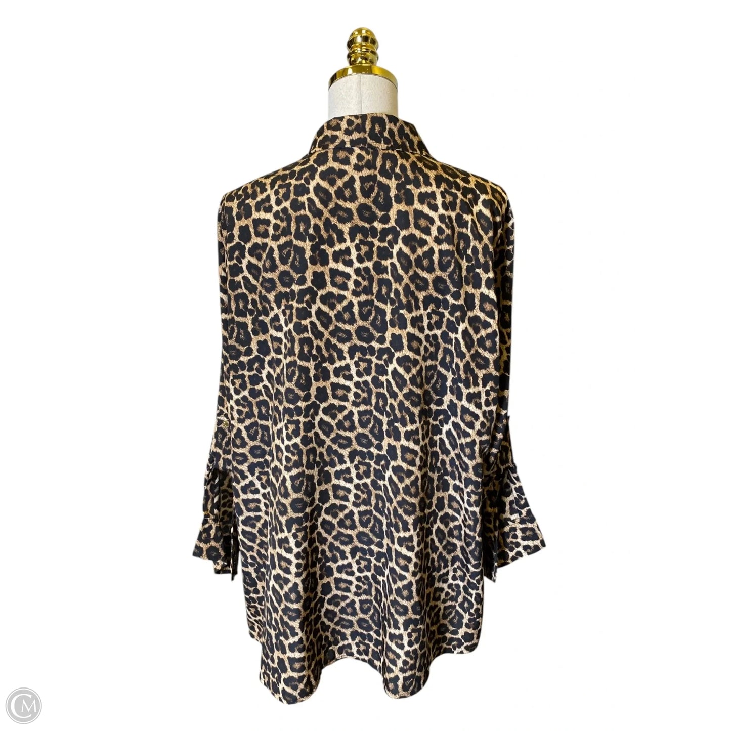 Top Long Sleeve Designer By Michael Kors In Animal Print, Size: 1x