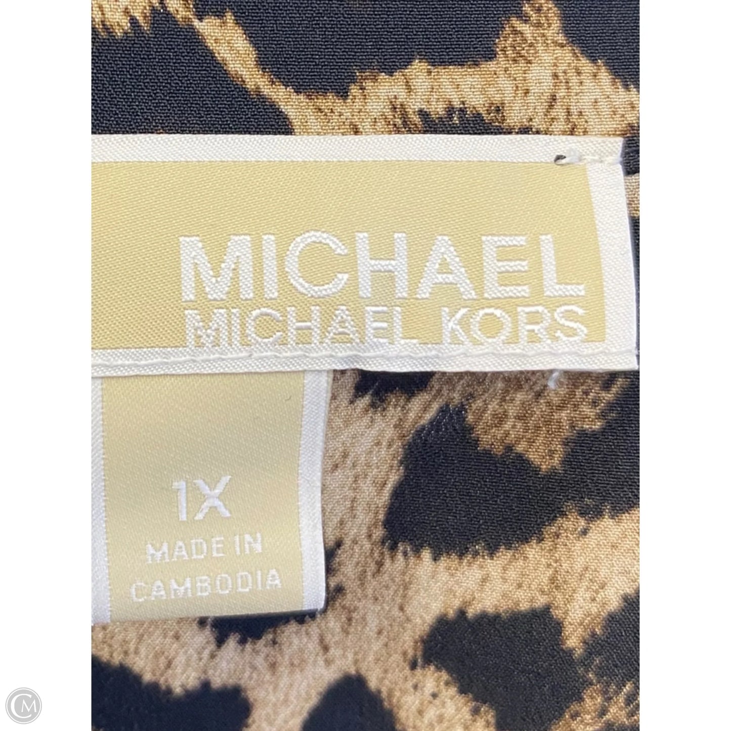 Top Long Sleeve Designer By Michael Kors In Animal Print, Size: 1x