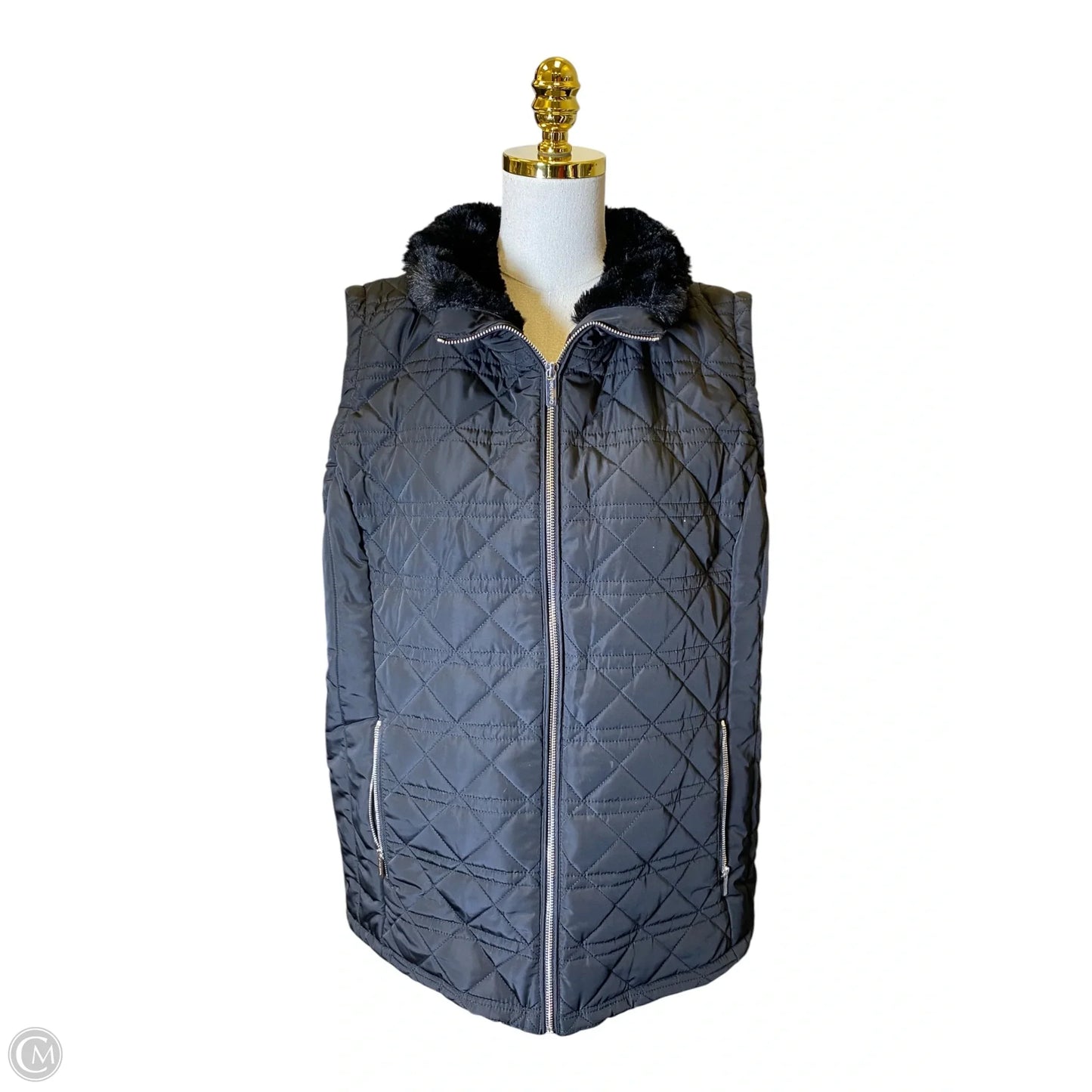 Jacket Faux Fur & Sherpa By Calvin Klein In Black, Size: 2x