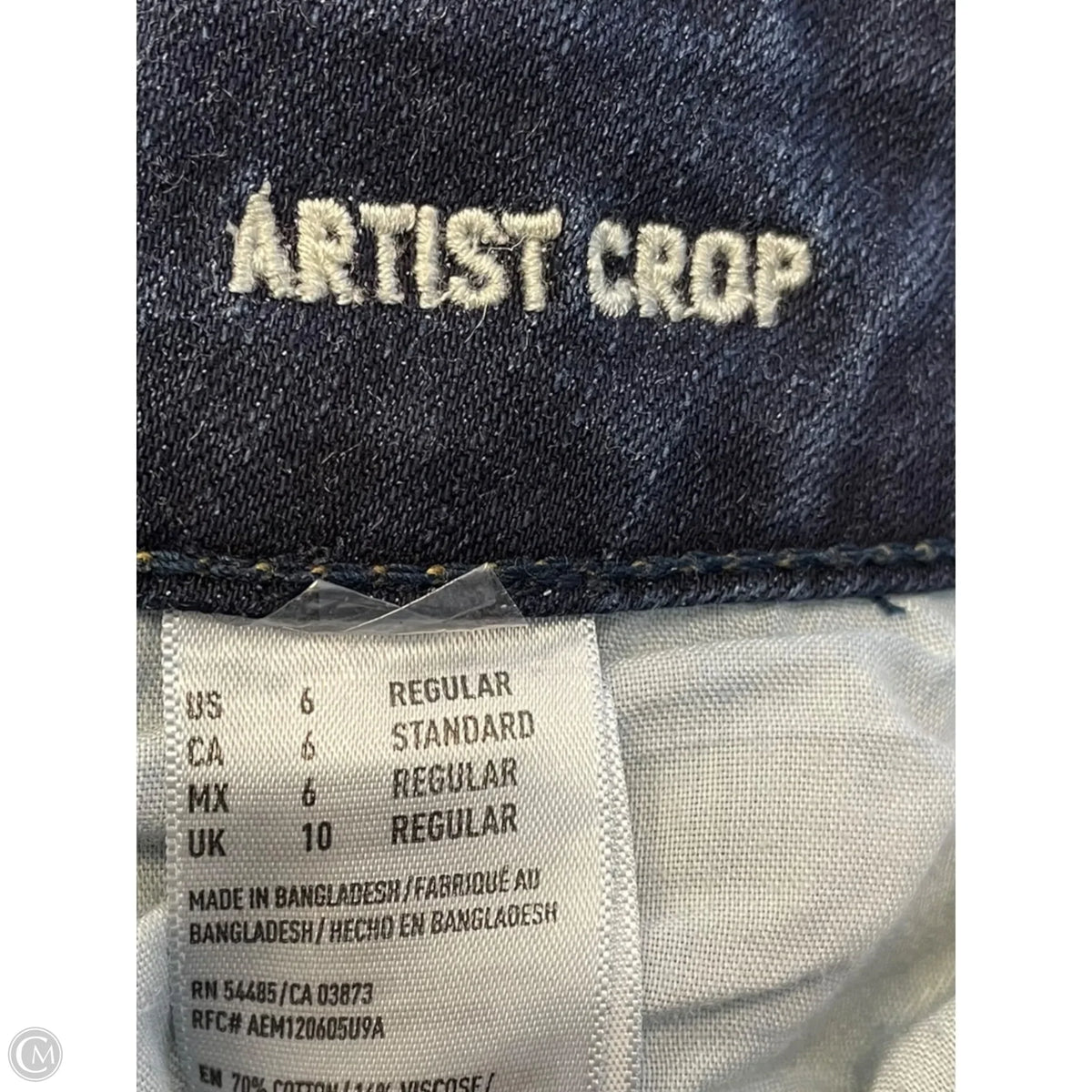 Jeans Cropped By American Eagle In Blue Denim, Size: 6