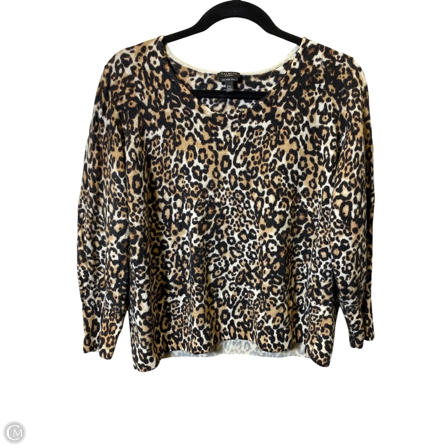 Top 3/4 Sleeve By Talbots In Animal Print, Size: 2x