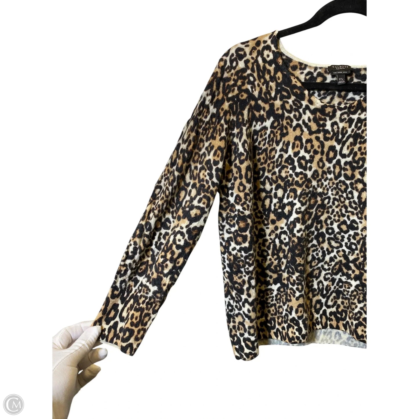 Top 3/4 Sleeve By Talbots In Animal Print, Size: 2x