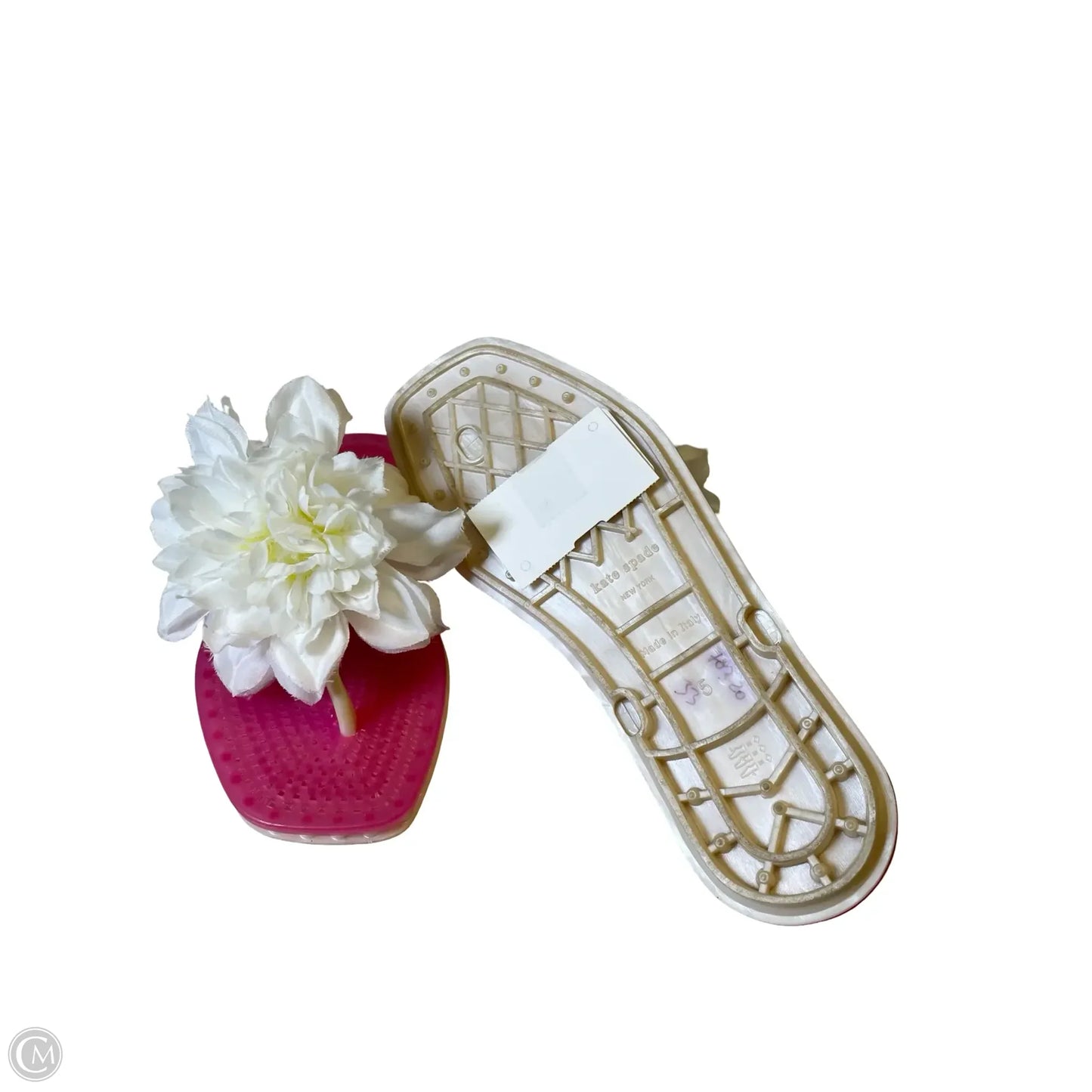 Sandals Designer By Kate Spade In Pink & White, Size: 5