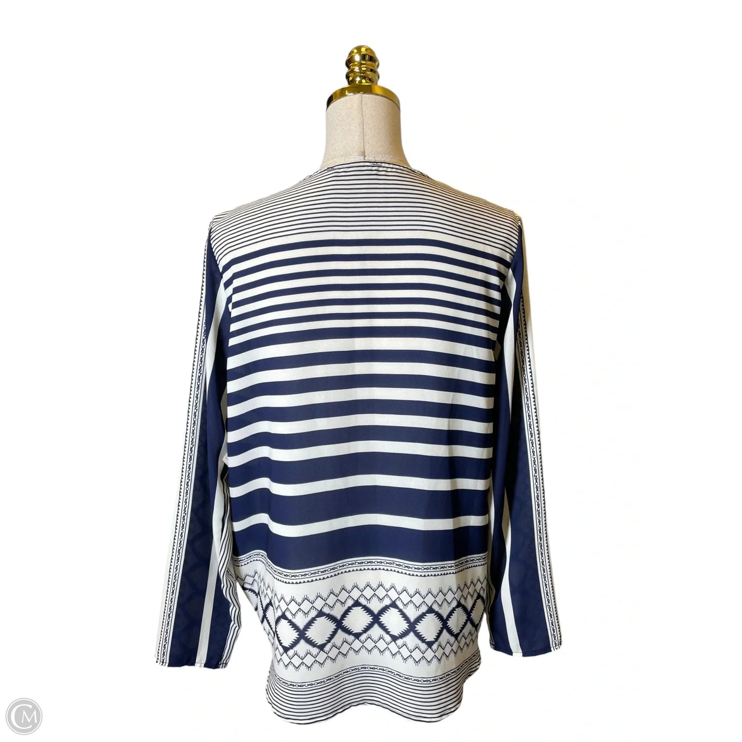 Top Long Sleeve By Renee C In Striped Pattern, Size: L