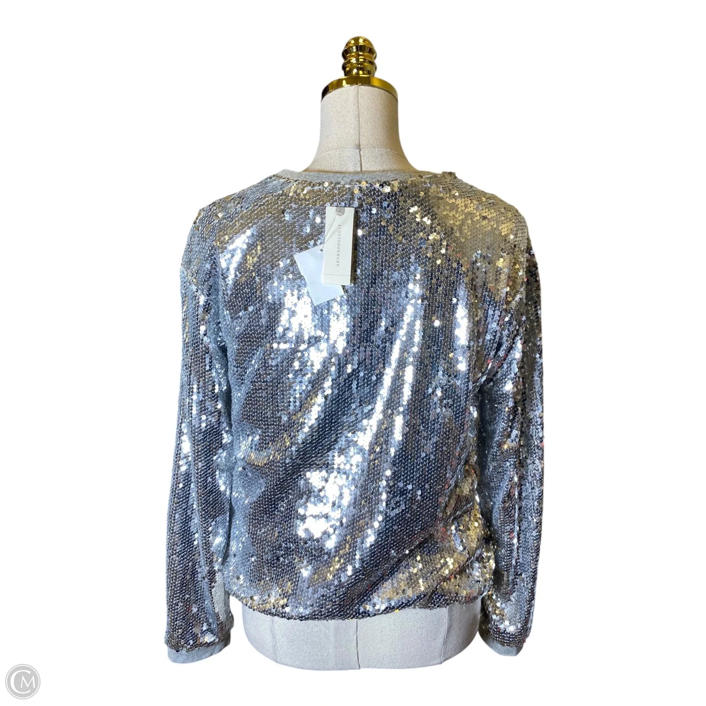 Top Long Sleeve By Eri + Ali In Silver, Size: S