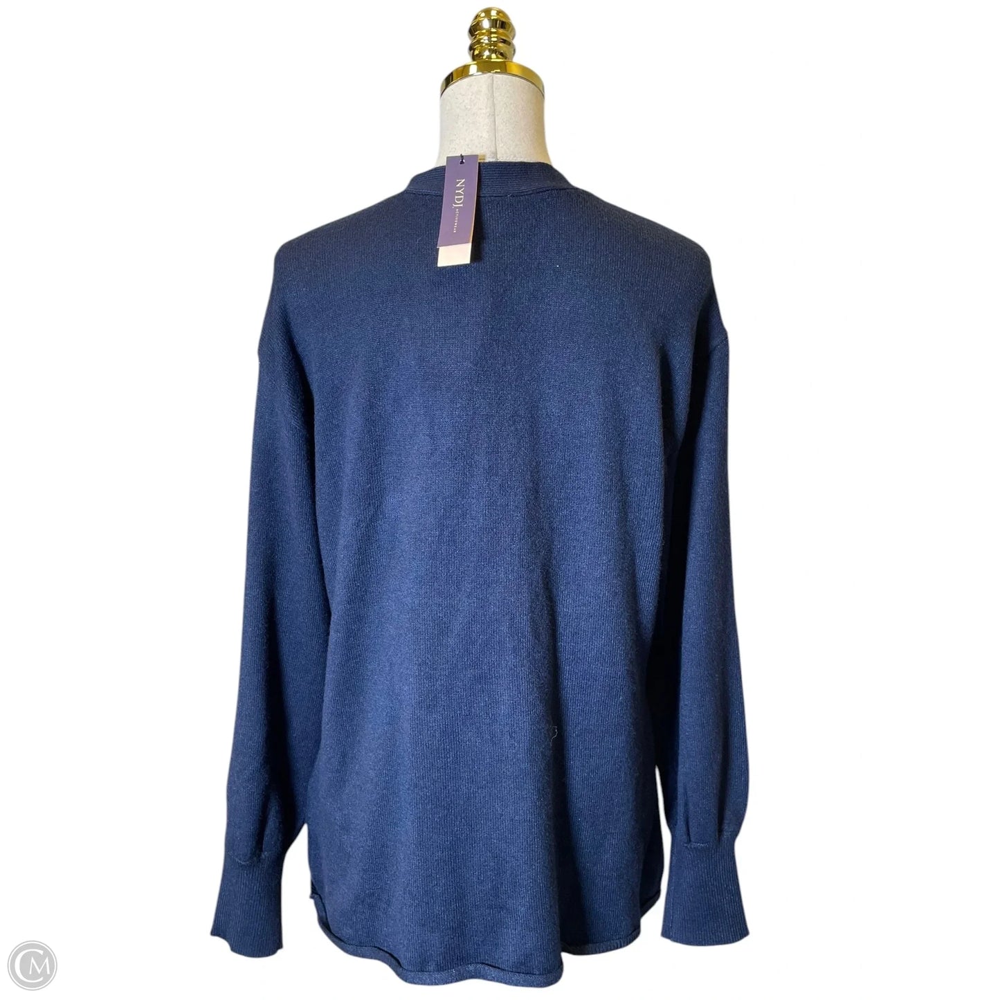 Sweater Cardigan By Nydj In Navy, Size: L