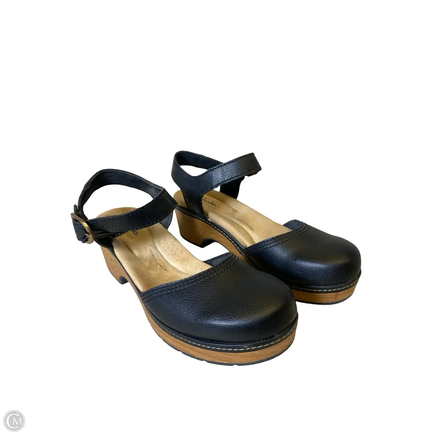 Shoes Heels Block By Clarks In Black, Size: 8