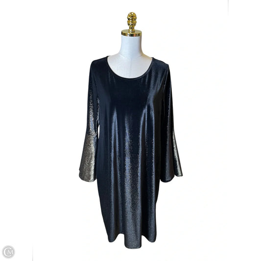 Dress Casual Midi By Alfani In Black & Gold, Size: 14