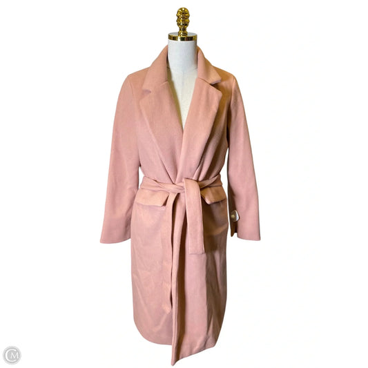 Coat Trench Coat By Clothes Mentor In Pink, Size: M
