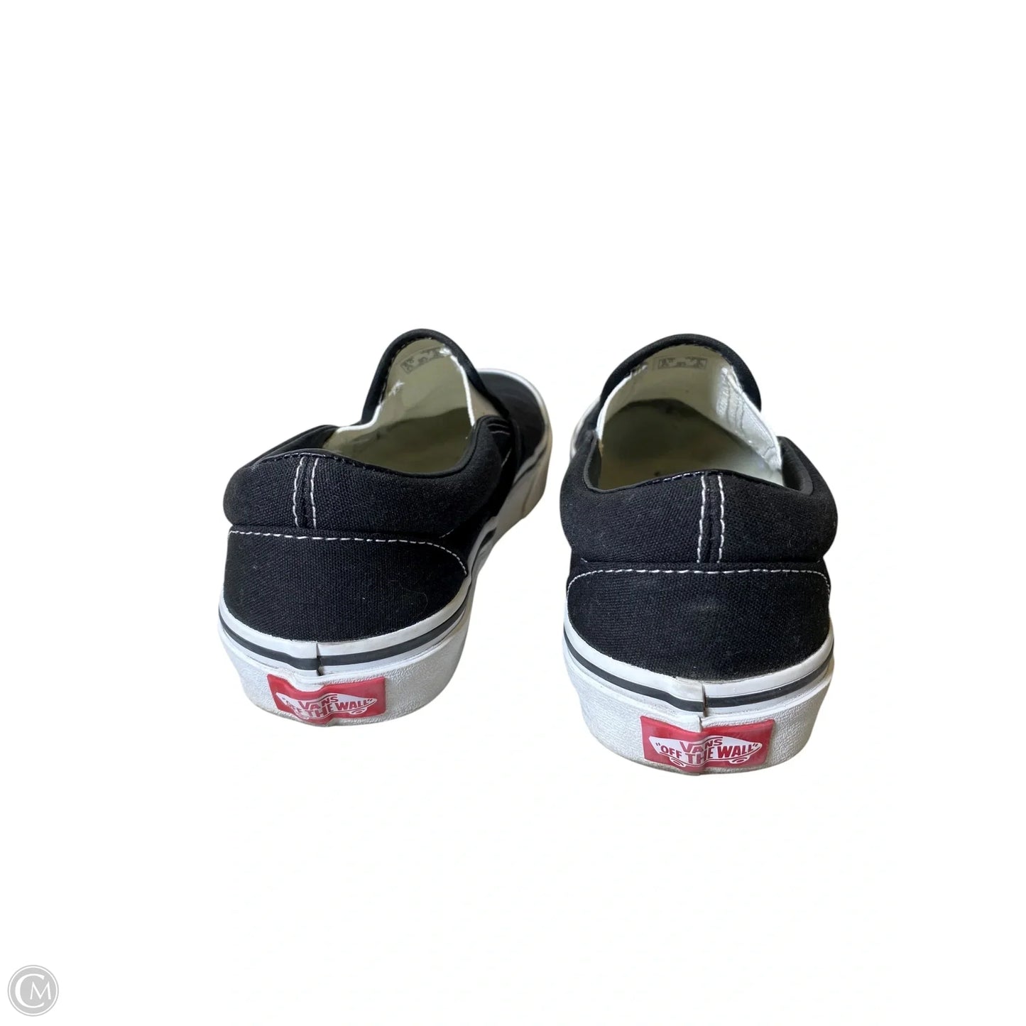 Shoes Flats By Vans In Black & White, Size: 7.5