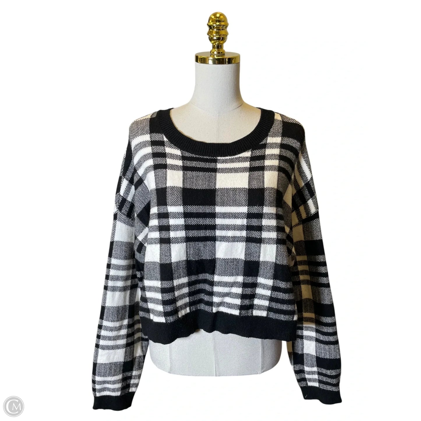 Sweater By Versona In Plaid Pattern, Size: L