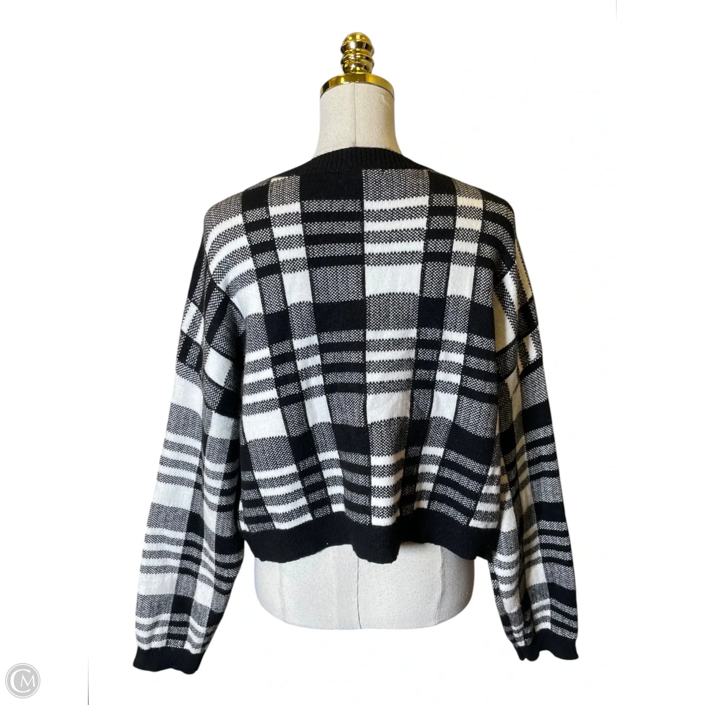 Sweater By Versona In Plaid Pattern, Size: L