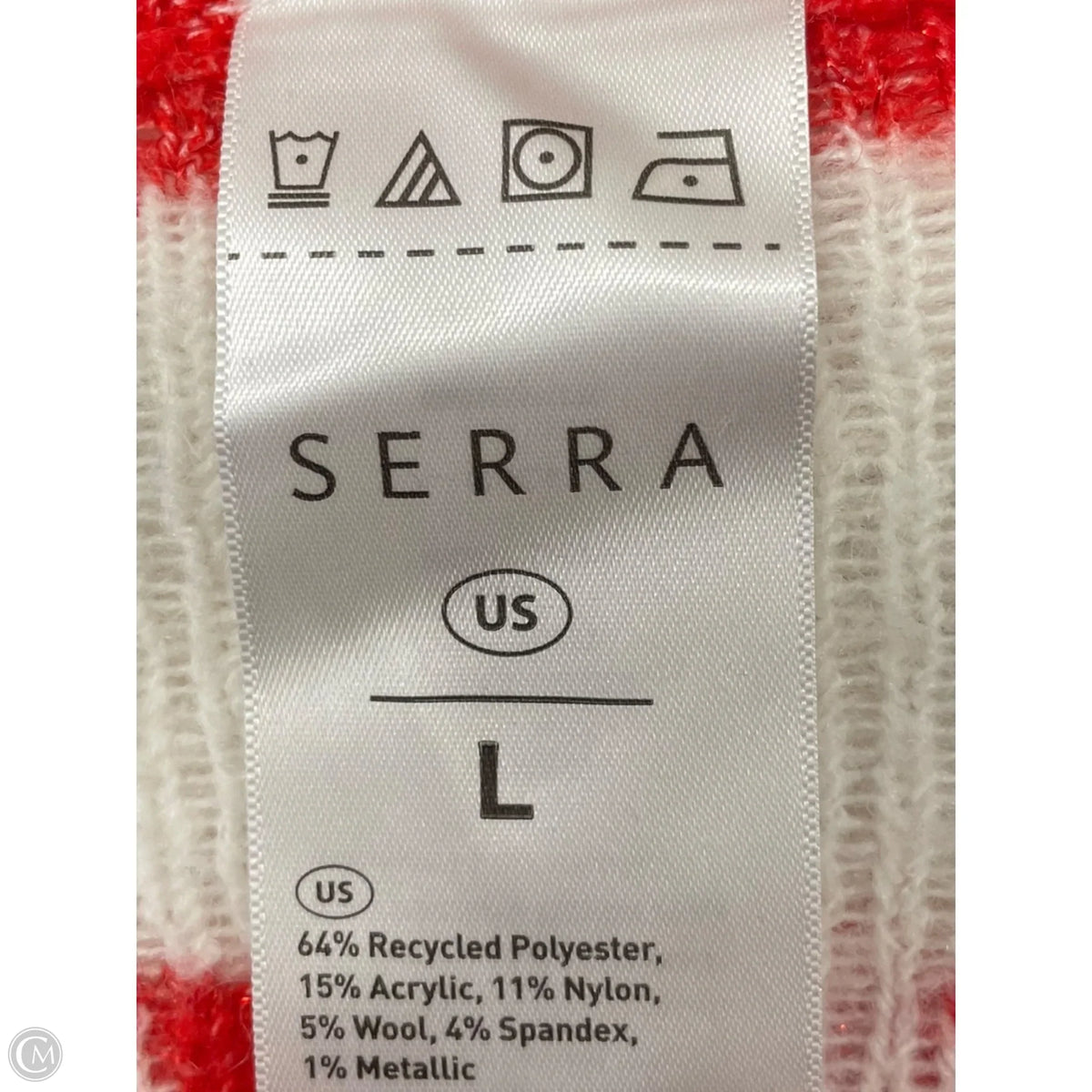 Sweater By Serra In Red & White, Size: L