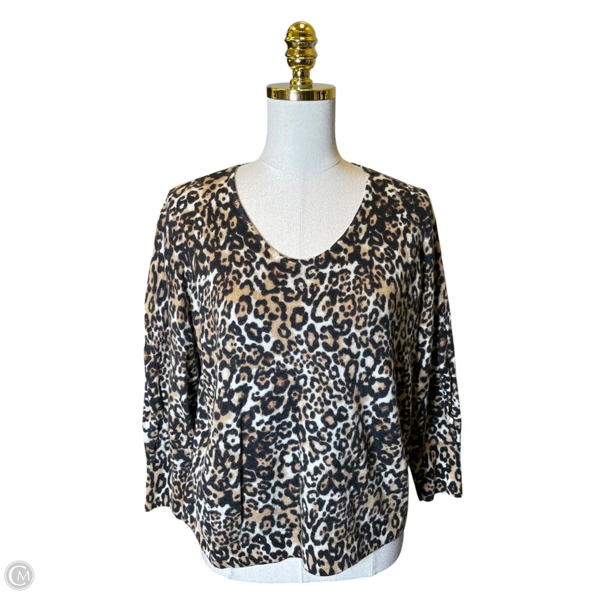 Top Long Sleeve By Talbots In Animal Print, Size: 2x