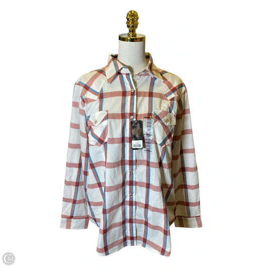 Top Long Sleeve By Wrangler In Plaid Pattern, Size: Xl