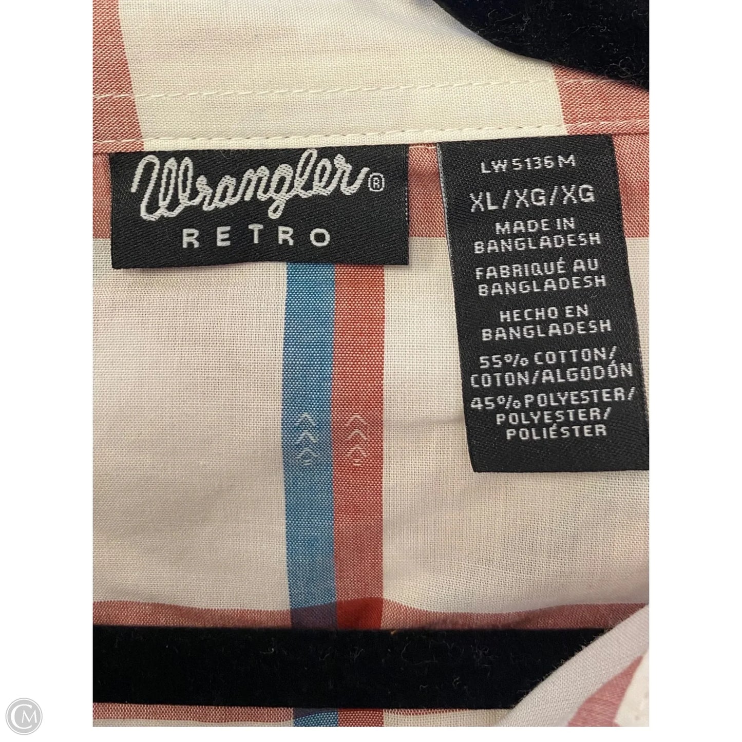 Top Long Sleeve By Wrangler In Plaid Pattern, Size: Xl