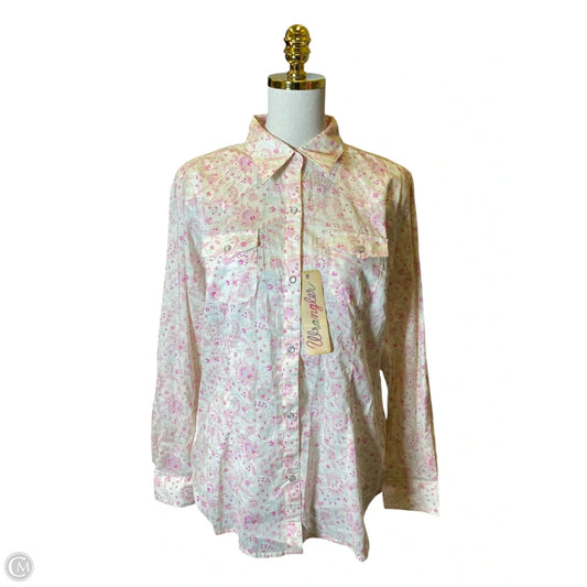 Top Long Sleeve By Wrangler In Floral Print, Size: L