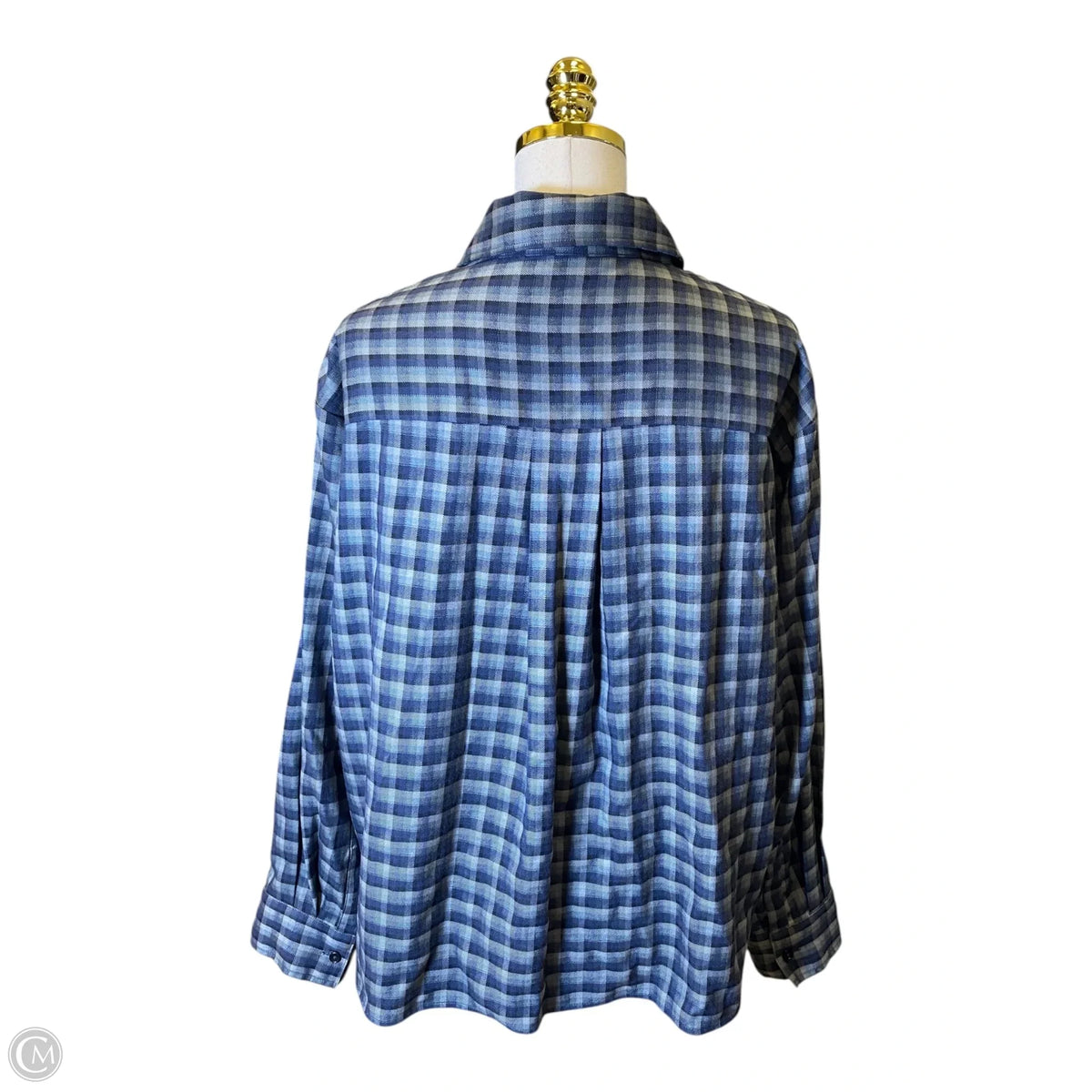Top Long Sleeve By Reformation In Plaid Pattern, Size: L