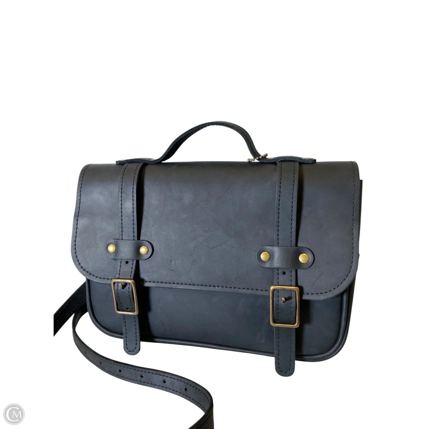 Handbag Leather By GRIT MERCANTILE, Size: Medium