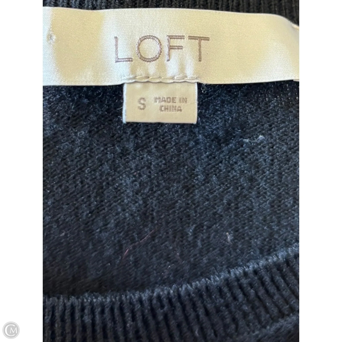 Top Long Sleeve By Loft In Black & White, Size: S