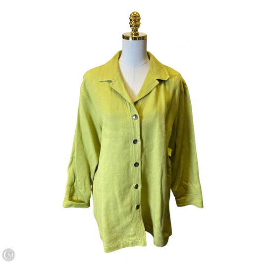 Sweater Cardigan By Chicos In Green, Size: L
