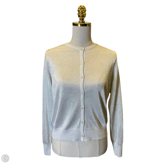 Sweater Cardigan By Scoop In Silver, Size: L