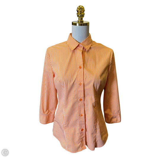 Top Long Sleeve By New York And Co In Plaid Pattern, Size: M