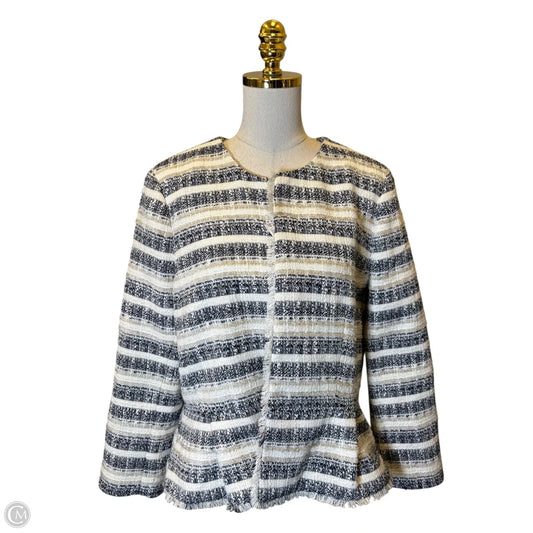 Blazer By Ann Taylor In Blue & White, Size: 16