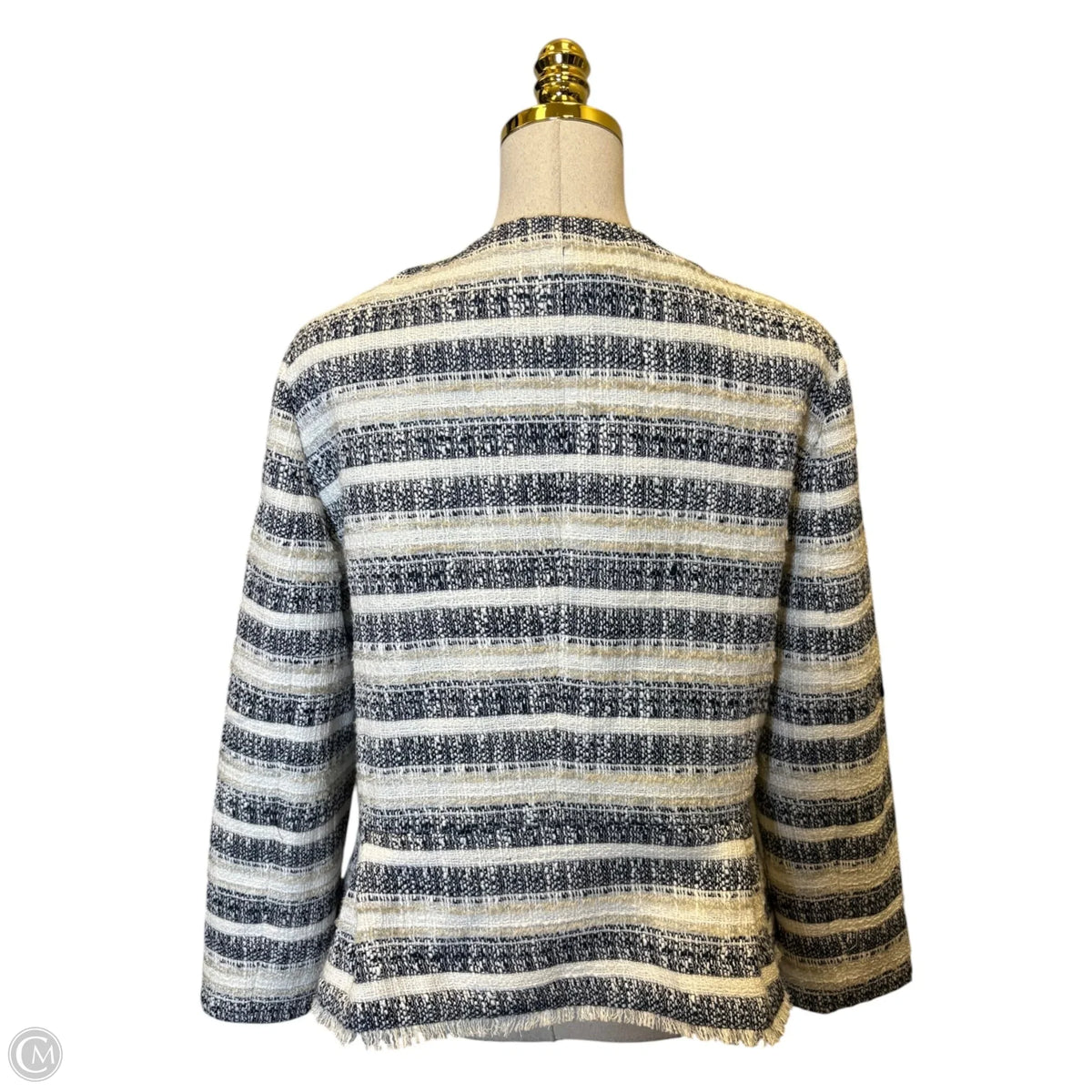 Blazer By Ann Taylor In Blue & White, Size: 16