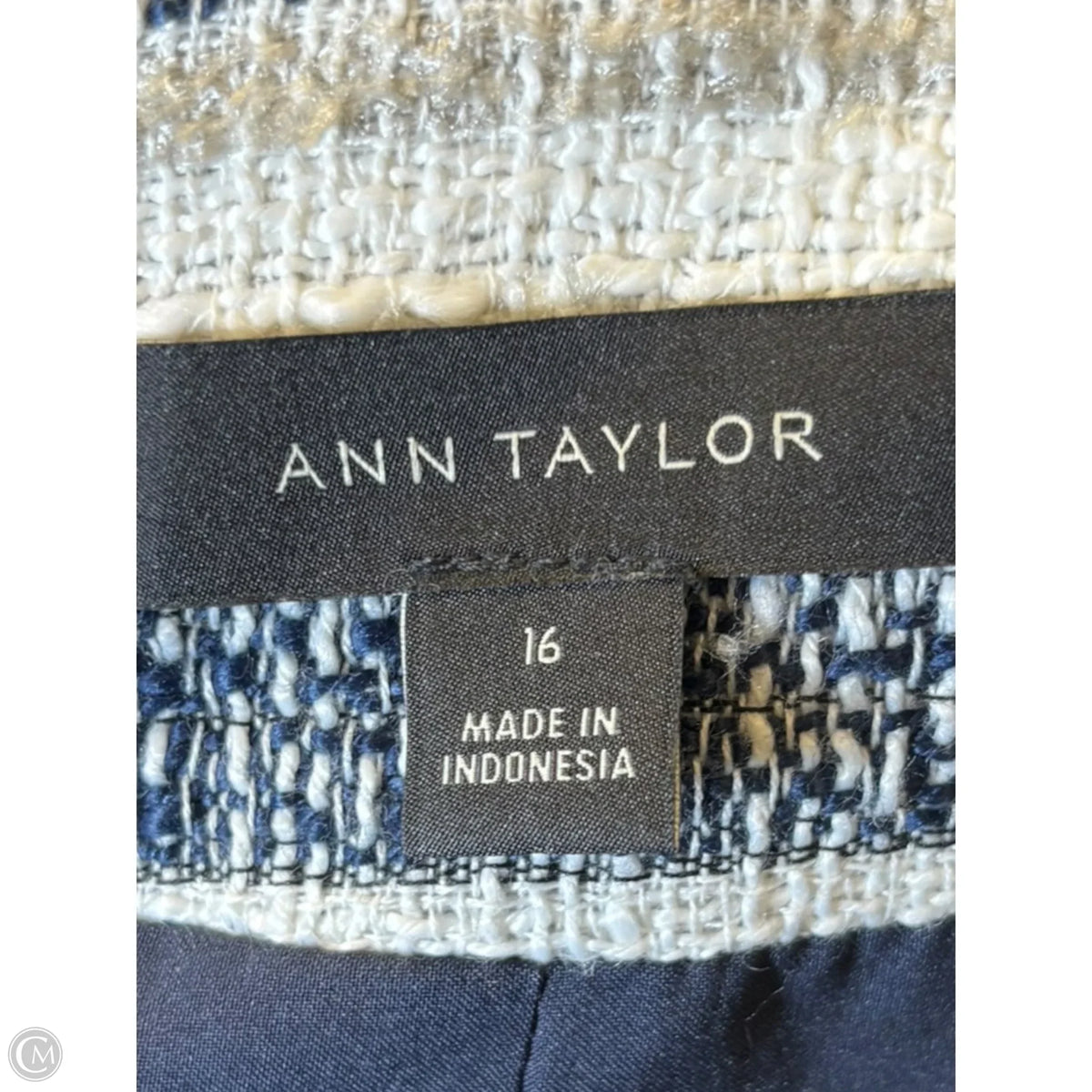 Blazer By Ann Taylor In Blue & White, Size: 16